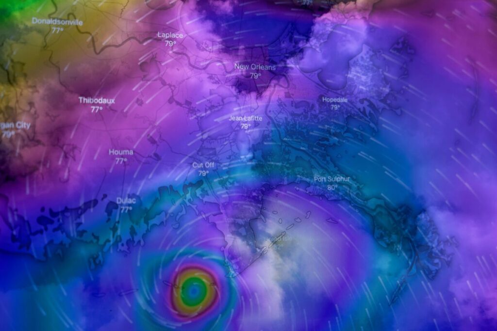 Double exposure of Hurricane Ida approaching New Orleans on August 29, 2021. (Credit: 
Brian McGowan on Unsplash)
